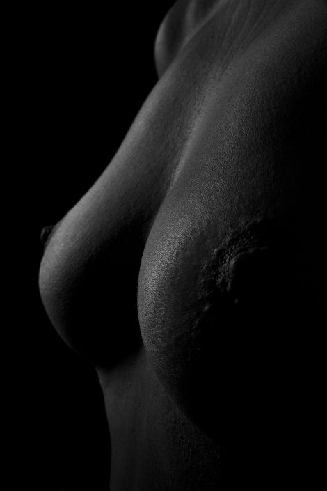 Female breasts in black and white
