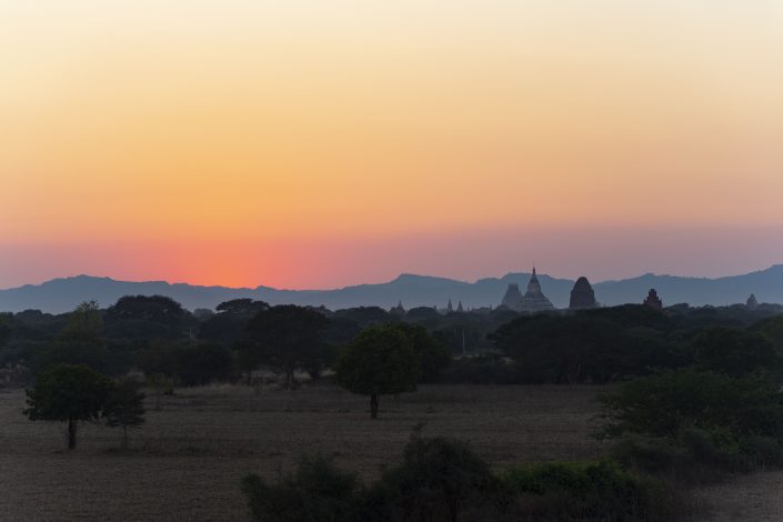 Sunset over the temples, Bagan, Myanmar